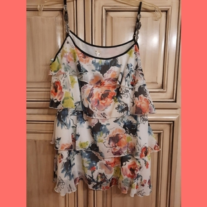 Lapis Floral Top‎ With Gem Accents! Size Large